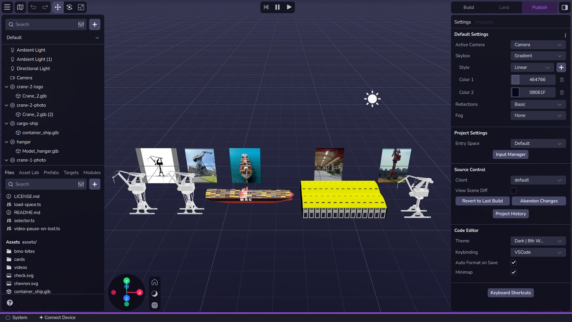 8thwall editor workspace for the Fuxing Island MR demo