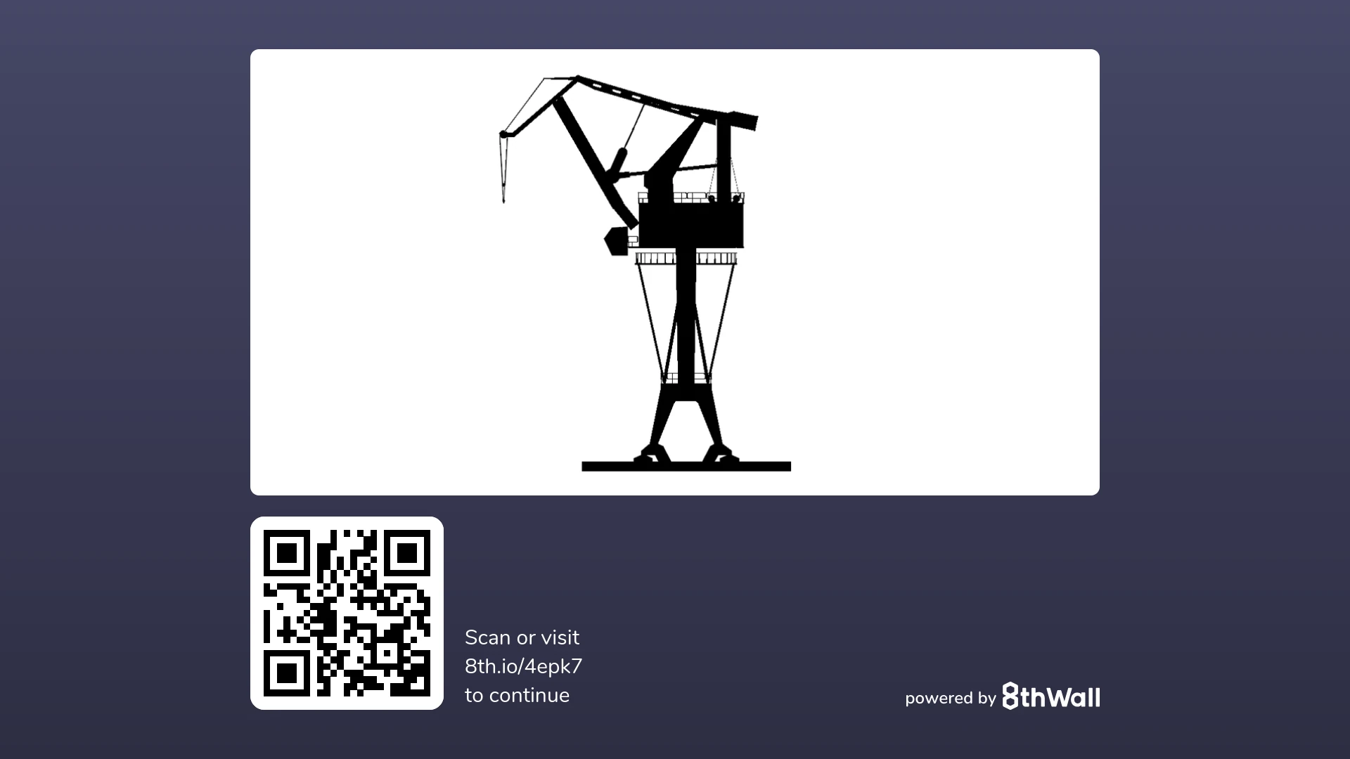 Scan to try the MR crane demo (8thwall)