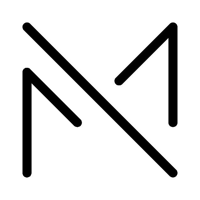 MM logo with white border on dark